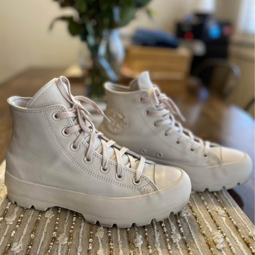 Women's Converse Lugged High-Top Sneakers in Cream